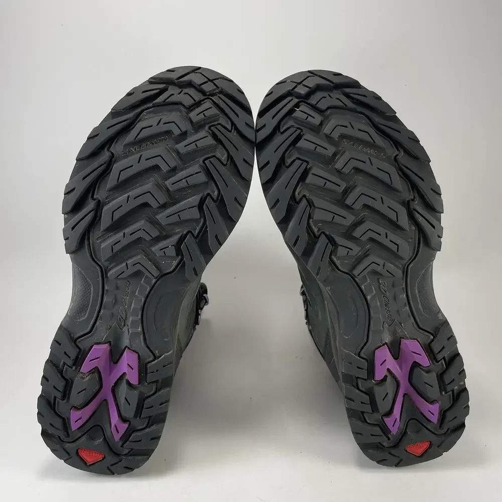 Salomon Comet 3D GTX Womens Size 9.5 Grey Purple Waterproof Hiking Boots 328088